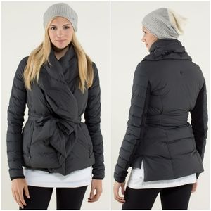RARE Lululemon Enfold Wrap Puffy Jacket Black Coal